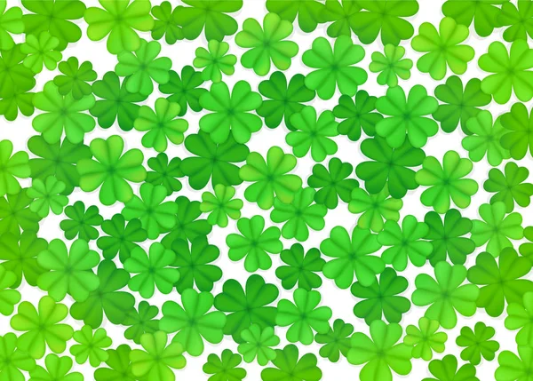 Zelený jetel listy pozadí. St. Patrick je den pozadí — Stockový vektor