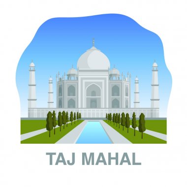 One of New 7 wonders of the world: Taj Mahal clipart