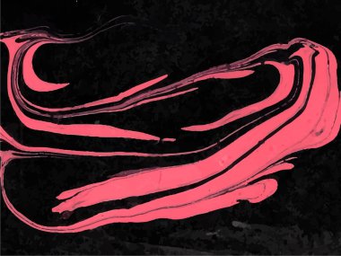 Arka plan siyah pembe lekeler ile Ebru. Vektör Ebru arka plan.