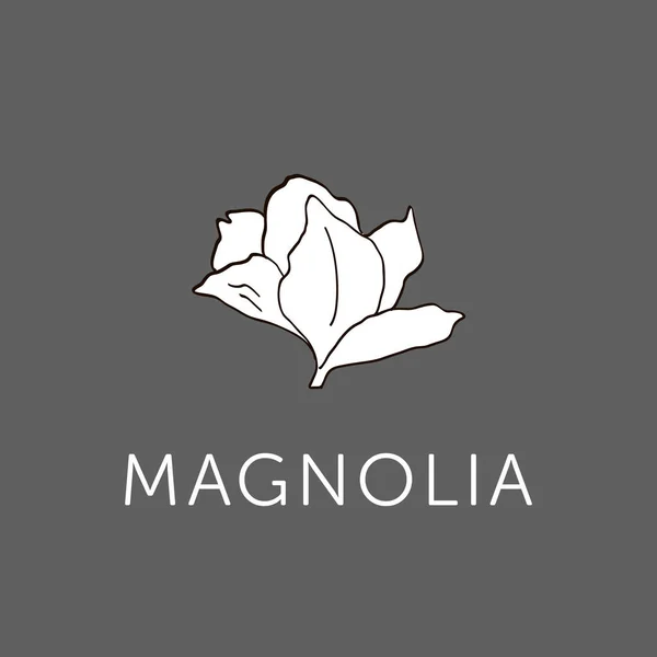 Bunga Magnolia Garis luar sketsa v.1 - Stok Vektor