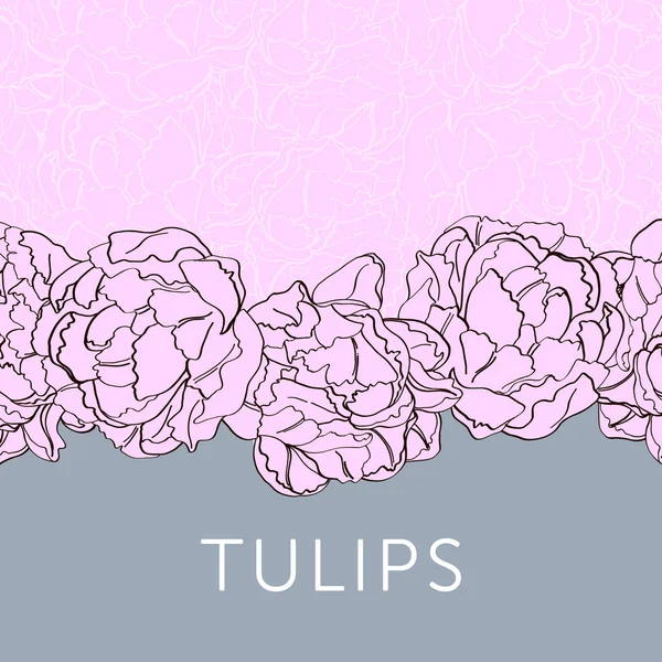 Tulip flower outline sketch for invitation template