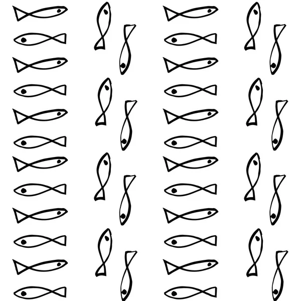 Рыбы скандинавский бесшовный узор для упаковки бумаги из ткани печати — стоковый вектор