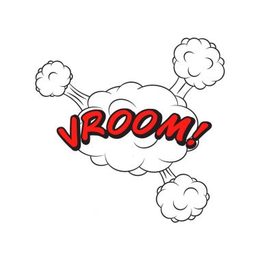 Çizgi roman konuşma balonu Vroom stil! Beyaz