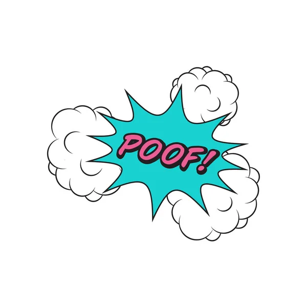 Συννεφάκι ομιλίας ύφους κόμικς Poof! σε λευκό — Διανυσματικό Αρχείο