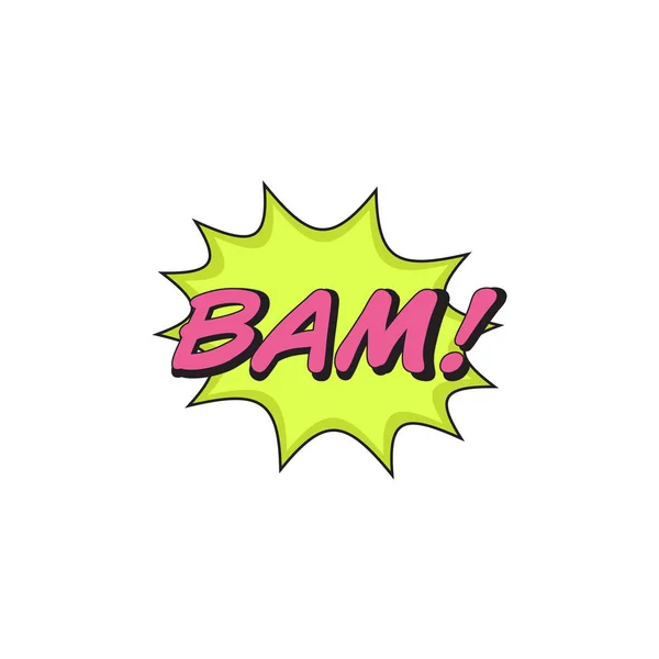 Strips stijl tekstballon Bam! op wit — Stockvector