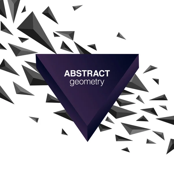 Монохромні 3d форми абстрактний геометричний склад і копіювання спа — стоковий вектор