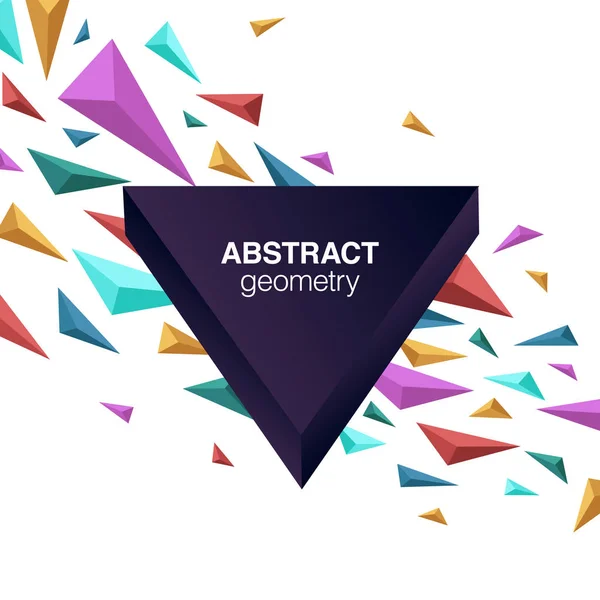 Composición geométrica abstracta con formas 3D y espacio de copia — Archivo Imágenes Vectoriales