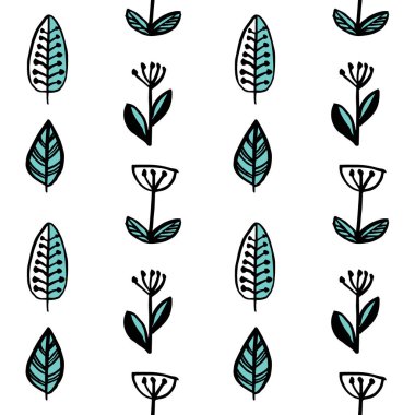 İskandinav tarzı basit çiçek seamless modeli