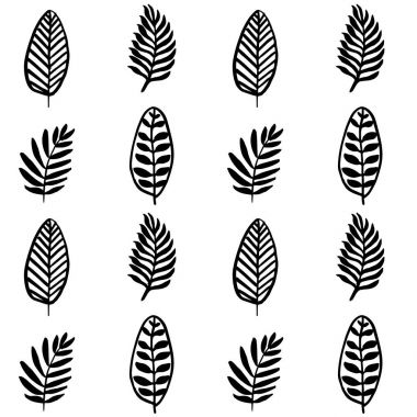 Basit yaprakları ve dalları İskandinav tarzı Dikişsiz desen