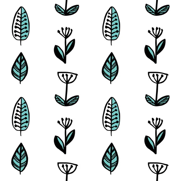 Style scandinave fleurs simples motif sans couture — Image vectorielle