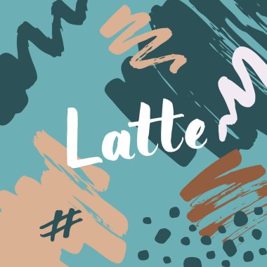 Latte yazı kahve dükkanları, kafeler ve reklam için.