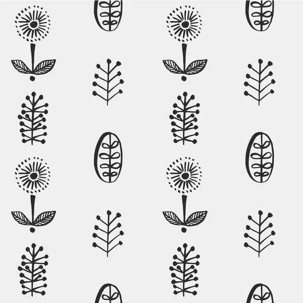 Elle çizilmiş sonbahar yaprakları Dikişsiz desen gri renklerde V.7