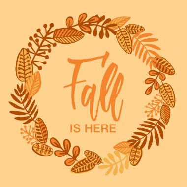 Sonbahar geldi! Modern hat ve sonbahar çelenk.