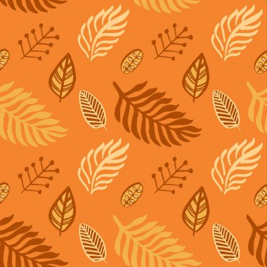 Basit turuncu tonda Vol.6 Dikişsiz sonbahar yaprakları