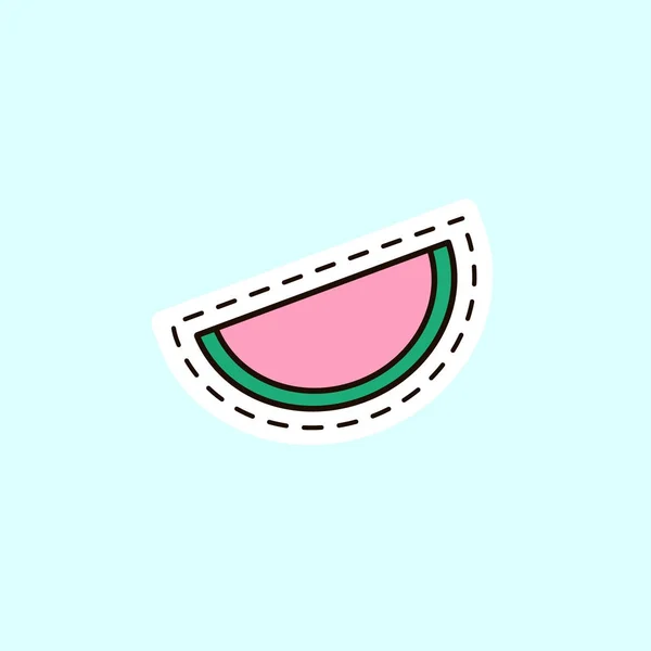 Watermelon hand-drawn sticker — Stock Vector