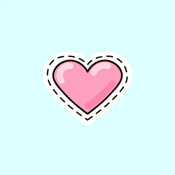 Pegatina dibujada a mano del corazón — Vector de stock