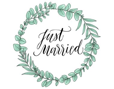 Bir okaliptüs çelenk sadece evli hat.