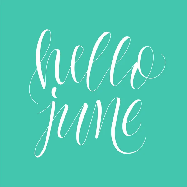Merhaba Haziran Hat Ifade Yazılı — Stok Vektör