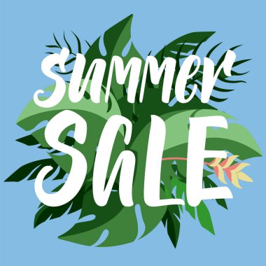 Yaz Satılık modern hat üzerinde bir orman arka plan bırakır.