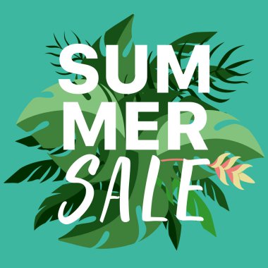 Yaz satış banner şablon bir orman üzerinde arka plan bırakır. 