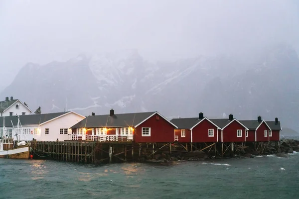 Rybářské Rudé Rorbu Ostrovů Lofoten — Stock fotografie