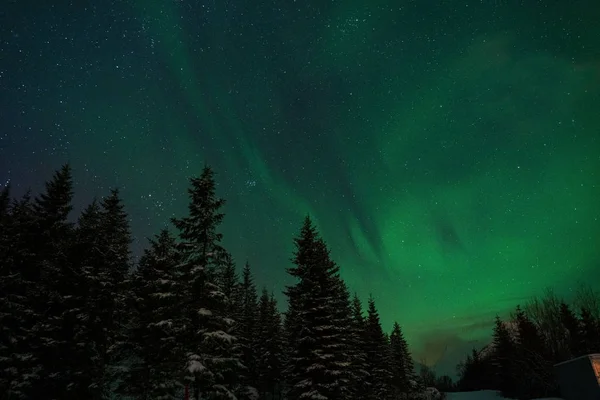 Cielo Notturno Con Aurora Boreale Circolo Polare Artico Della Norvegia — Foto Stock