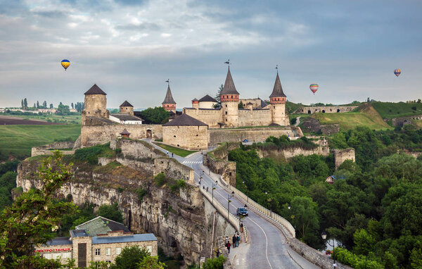 Kamianets-Podilsky fortress and balloons