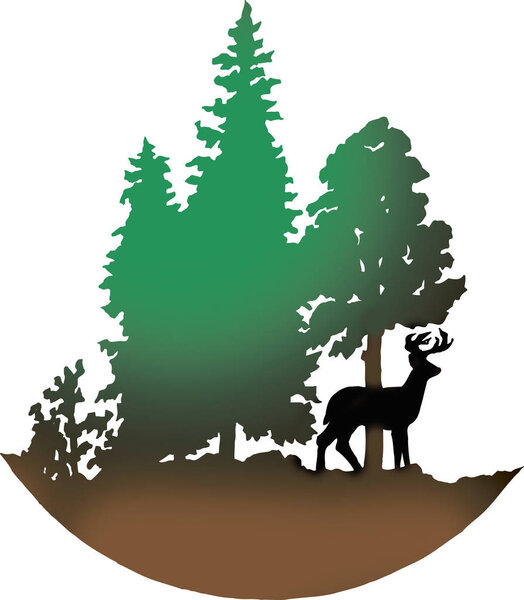 Силуэт оленя
