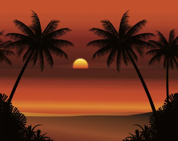 Sea  night sunset landscape — Stock Photo, Image