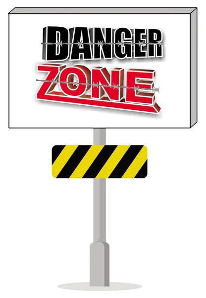 Zone de danger singn sur le fond blanc — Photo