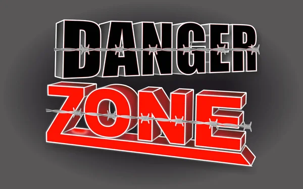 danger zone, lines of barbed wire isolated against the backgroun