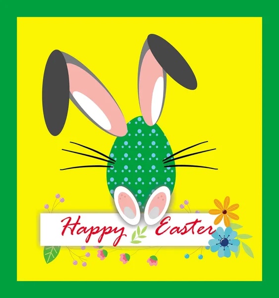 happy easter, funny eggs clipart card on the yellow background