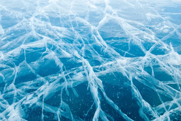 Rachaduras Gelo Lago Baikal — Fotografia de Stock