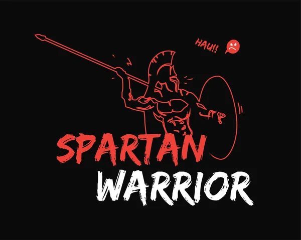 Spartan Warrior Stylized Illustration Warrior Throws Javelin — Stock Vector