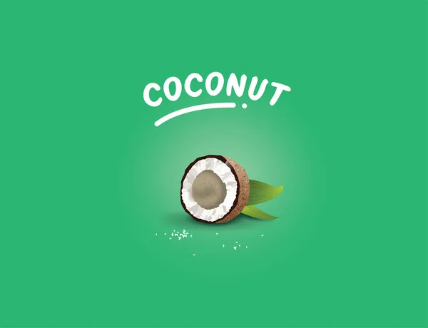 ラベル用ココナッツ味の現実的なベクトルイラスト ココナッツ — ストックベクタ