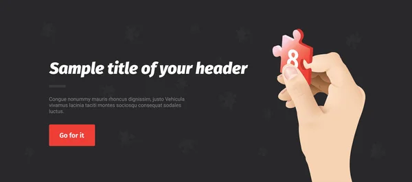 Web sitesi başlığı için bilgi. El ele tutuşma bir bulmaca. Web slayt gösterisi.