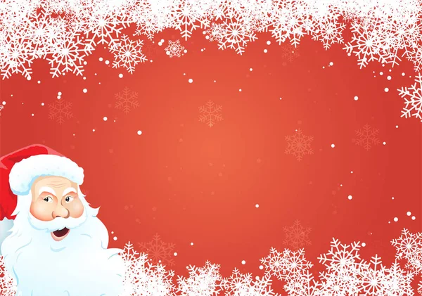 Vermelho Fundo Natal Nevado Com Papai Noel —  Vetores de Stock