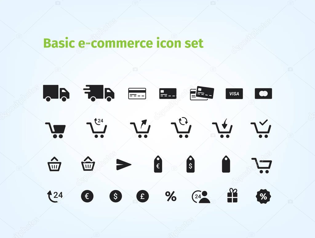 Basic e-commerce icon set! The best icons for your e-shop.