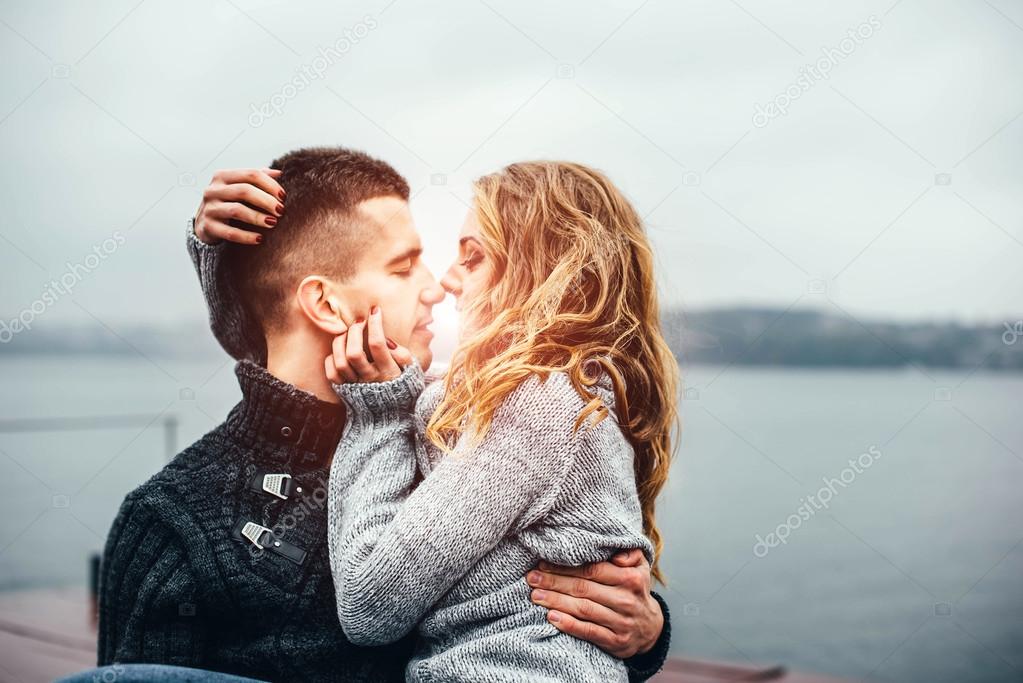 Young couple kissing