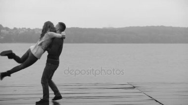 Çift aşk açık, ağır çekimde