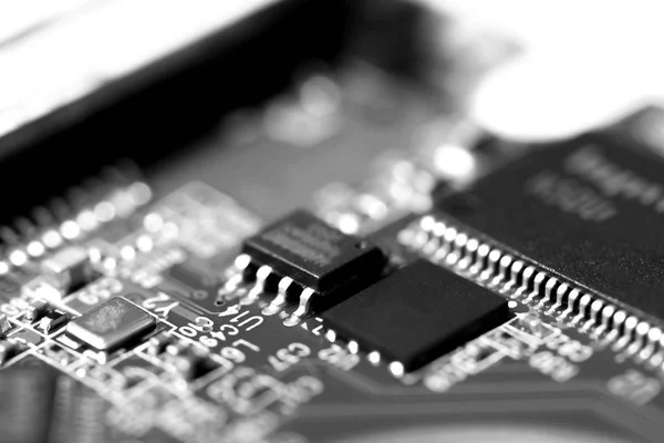 Электронная плата компьютерного чипа — стоковое фото