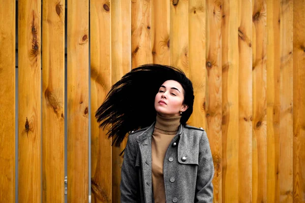 Young woman with streaming hair — Stock Photo, Image