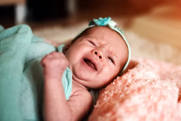 Little cute newborn baby girl — Stock Photo, Image