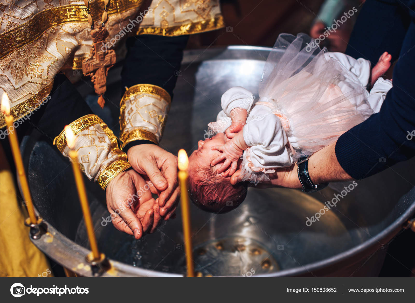 Christening ceremony of little baby — Stock Photo © bedya 150808652