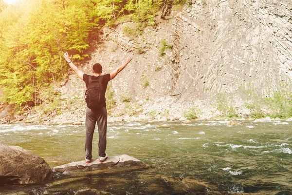 Viaggiatore hanno buon tempo — Foto Stock