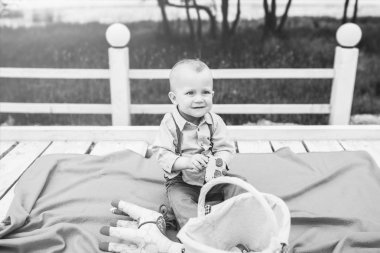 sevimli küçük çocuk açık 