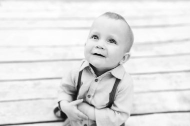 sevimli küçük çocuk açık 