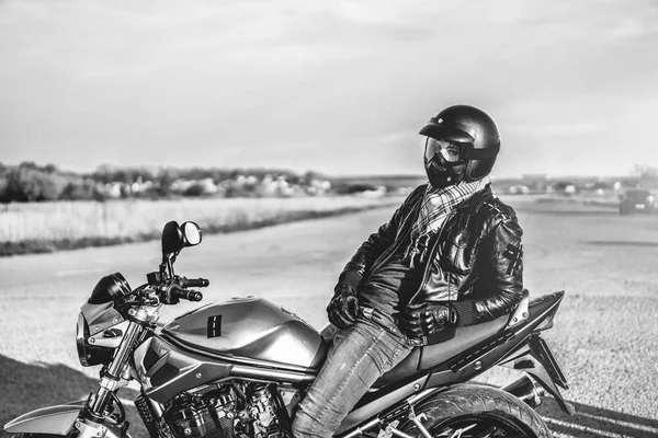 Man on sport motorcycle — Stock Photo, Image