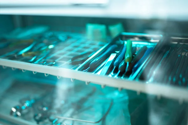 Closeup Photo Dental Instruments Clinic — Stock Photo, Image