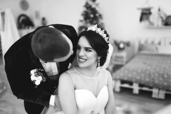 Casal Muito Bonito Casamento — Fotografia de Stock